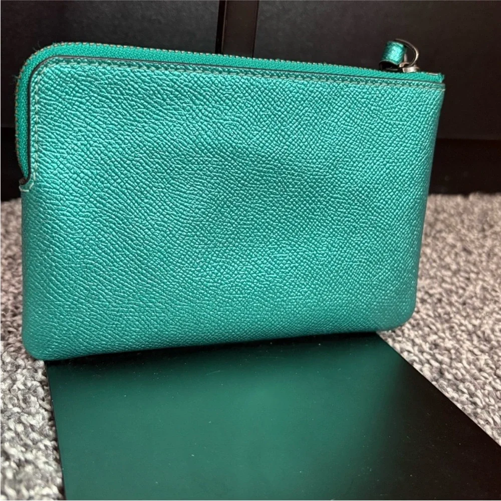Coach Teal Wristlet Clutch